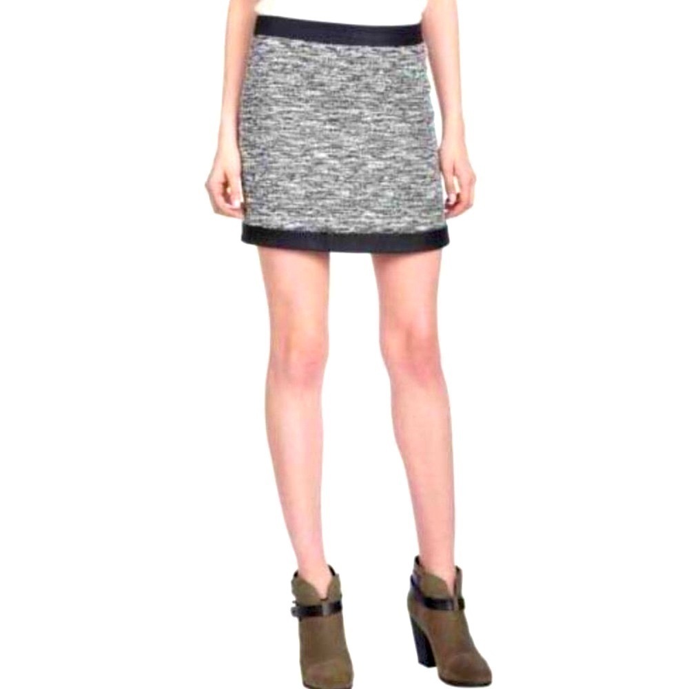 Rag & bone tweed mini skirt with leather trim size 2